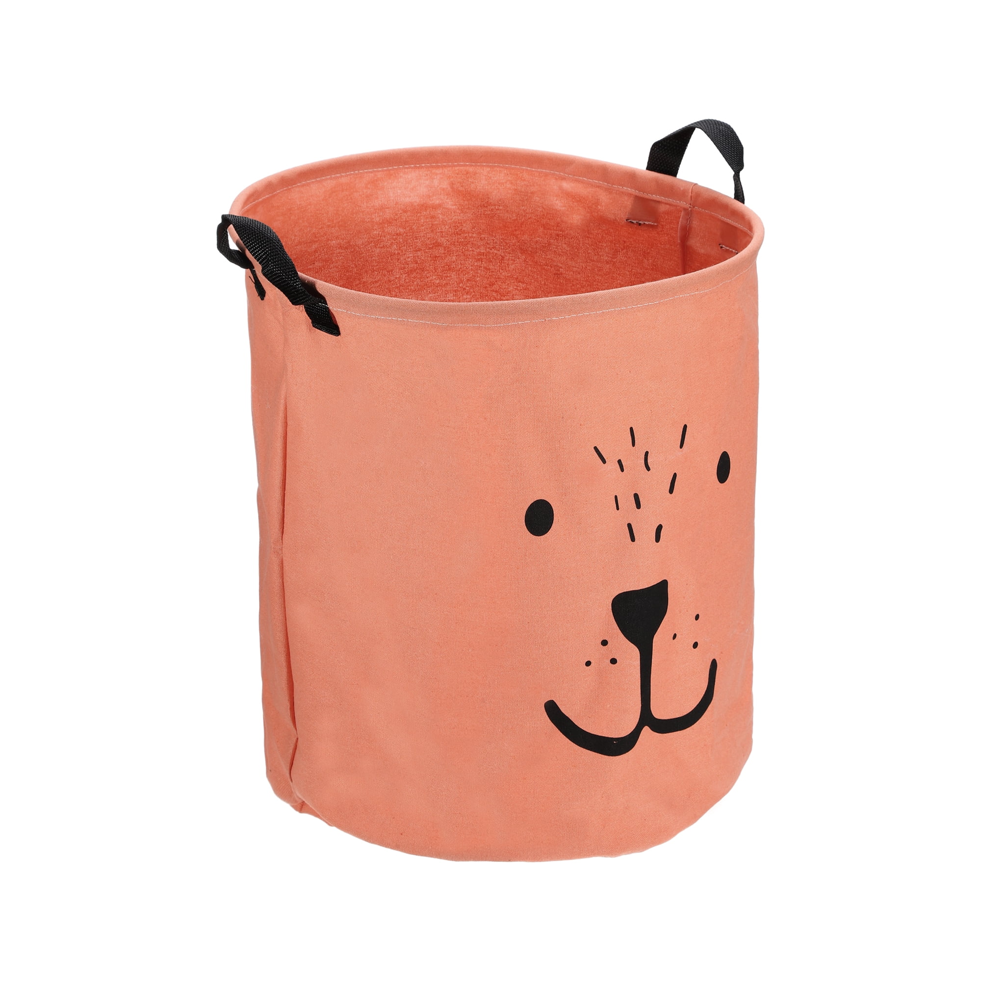Unique Bargains Foldable Cylindrical Laundry Basket 15.75"x13.78" 40L Orange 1 Pc