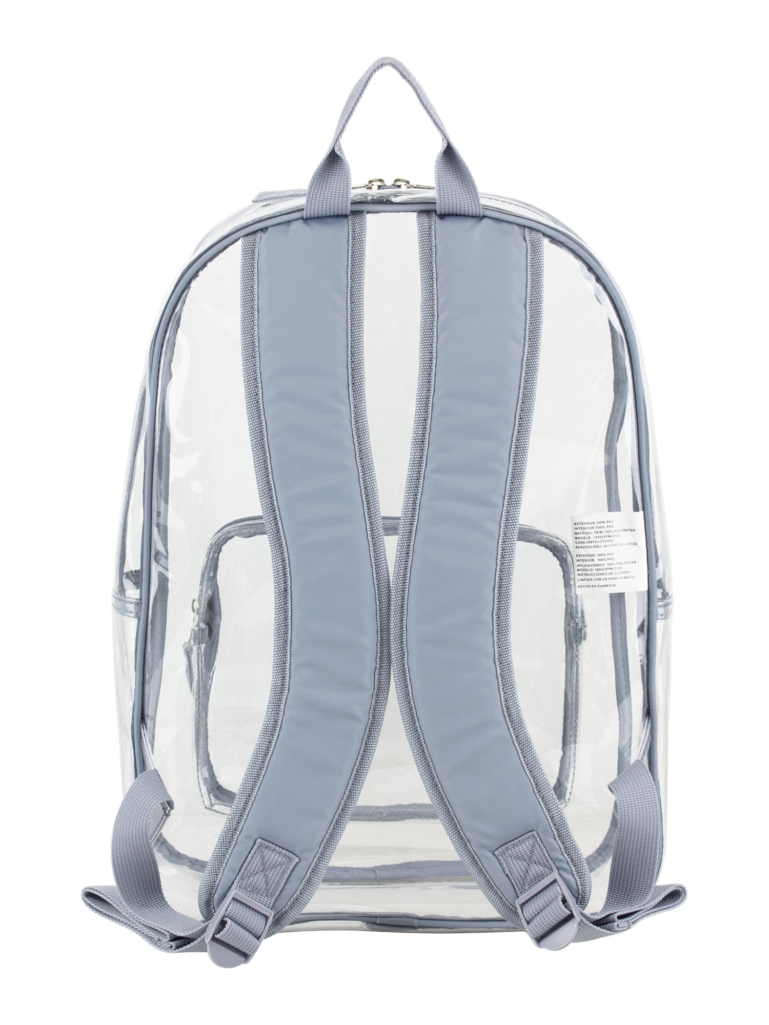 Eastsport Unisex Spark Clear 16" Backpack, Cool Grey