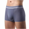 thumbnail image 2 of FITORON Mens Blue Seamless Ribbed Boxer Briefs, Nylon Spandex Moisture-Wicking Breathable Underwear with 3D Contoured Pouch & No-Roll Legs, L-XXXXL,Size 3XL, 2 of 3