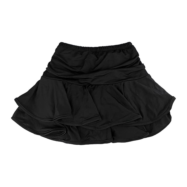 XDZJLR Jupe pour Filles Danse Latine Robe de Pratique Tango Couleur Unie Plissée