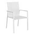 thumbnail image 1 of Modern Contemporary Urban Outdoor Patio Dining Arm Chair, White SET OF 2 - Mesh Powder Coated Aluminum, 1 of 6