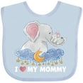 thumbnail image 3 of Inktastic I Love My Mommy Cute Elephants with Moon and Stars Boys or Girls Baby Bib, 3 of 4
