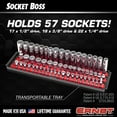 thumbnail image 2 of Ernst Manufacturing 8482 Socket Boss Organizador de enchufes de 3 rieles con múltiples unidades, rieles de enchufe de 18 pulgadas con almacenamiento seguro con cierre giratorio, color naranja, fabrica, 2 of 5