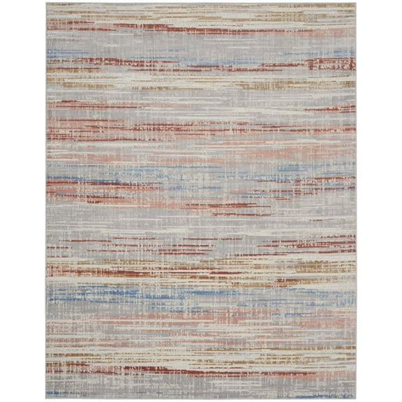 Nourison Elation Abstract Contemporary Ivory Multicolor Area Rug
