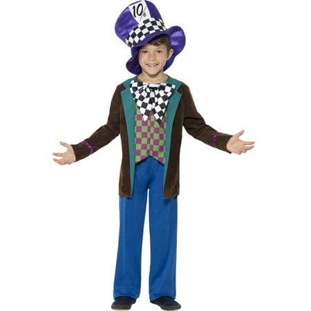 Child's Boys Deluxe Wonderland Crazy Mad Hatter Tea Party Costume