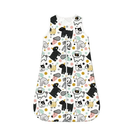 

Haiem Funny Puppy Printed Baby Sleep Sack 0-6 Months Muslin Baby Sleeping Bag Zipper Toddler Wearable Blankets Comfy Stretchy Thin Sleep Sacks-Small