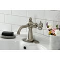 thumbnail image 2 of Kingston Brass KSD3548RKX Webb One-Handle Single-Hole Bathroom Faucet with Knurled Handle and Push Pop-Up Drain, Brushed Nickel, 2 of 7