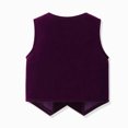 thumbnail image 5 of Odeerbi Toddler Boys 4-Piece Formal Suit Set Velvet Waistcoat, Long Sleeve Shirt with Bow Tie, Dress Pants Party Wedding Outfit, 5 of 9