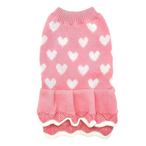 TELOLY 1Pcs Dog Dress,Polyester Dog Shirts,Dog Coat,Pink,S