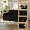thumbnail image 6 of FFH 83" Sectional Sofa with Pull out Bed and Recliner, 3-in-1 Convertible Sleeper Couch Bed for Living Room, Adjustable Backrest, Table Board, USB Ports, Cup Holder and Storage, Black, 6 of 12