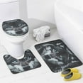 thumbnail image 4 of 4 Piece Bathroom Rug Set with Shower Curtain Wolf with Blue Eyes Bathroom Decor Set with Non-Slip Rugs Toilet Lid Cover And Bath Mat Animals Art Wolf Shower Curtain with 12 Hooks, 4 of 8