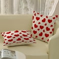 thumbnail image 4 of Valentines Pillow Covers 16x16 Red Love Hearts Decor Throw Pillows Case for Couch Valentine''s Day Anniversary Indoor Outdoor Decorative Cushion Cases for Sofa Bed Decorations Set of 2, 4 of 6