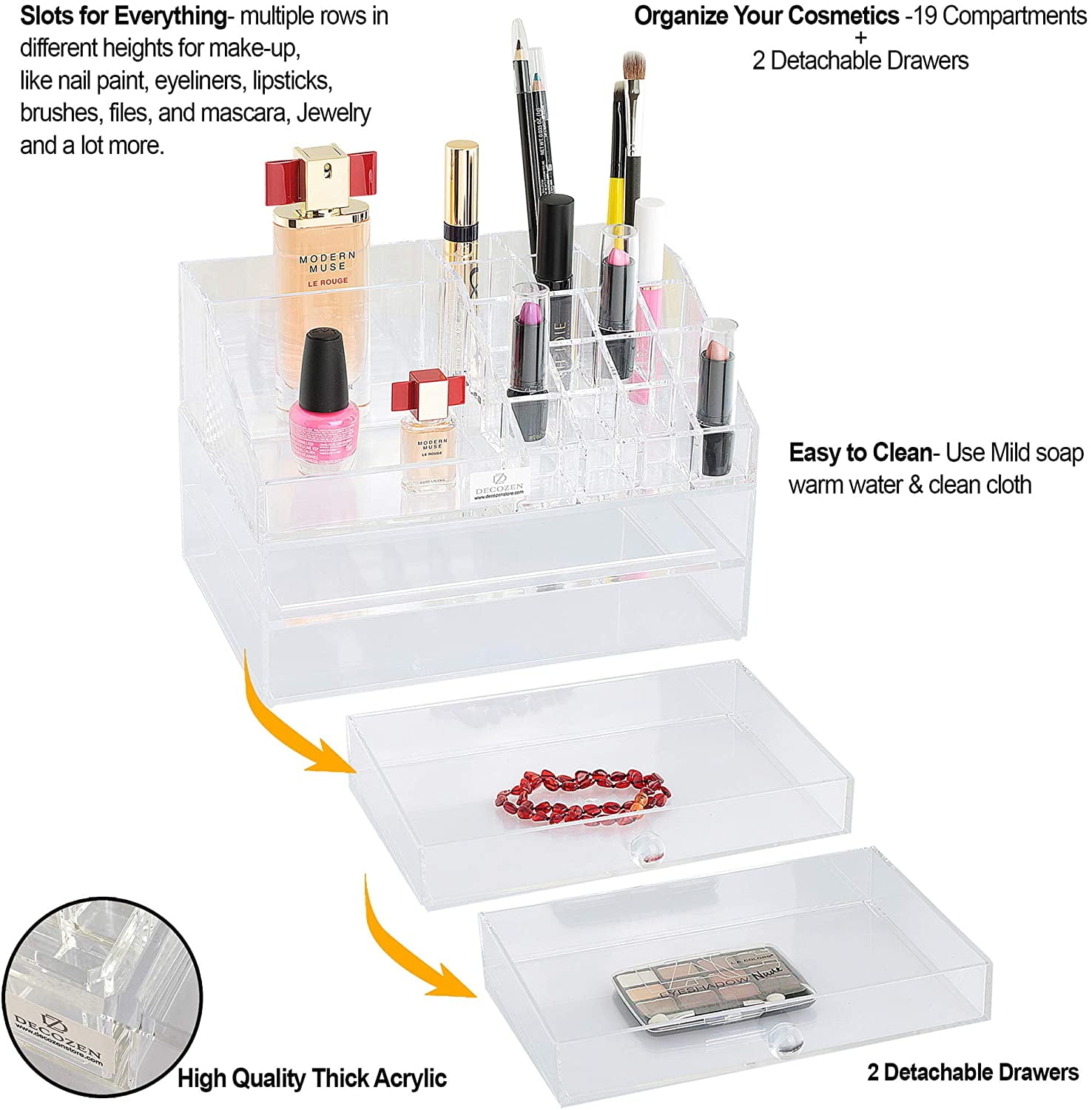 Makeup brush holders，makeup organizer, Jewelry and Hair Accessories，Eyebrow  pencil makeup brush finishing box cosmetic desktop storage box, dressing