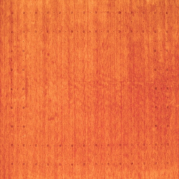 Ahgly Company Indoor Square Abstract Orange Contemporary Area Rugs, 5' Square