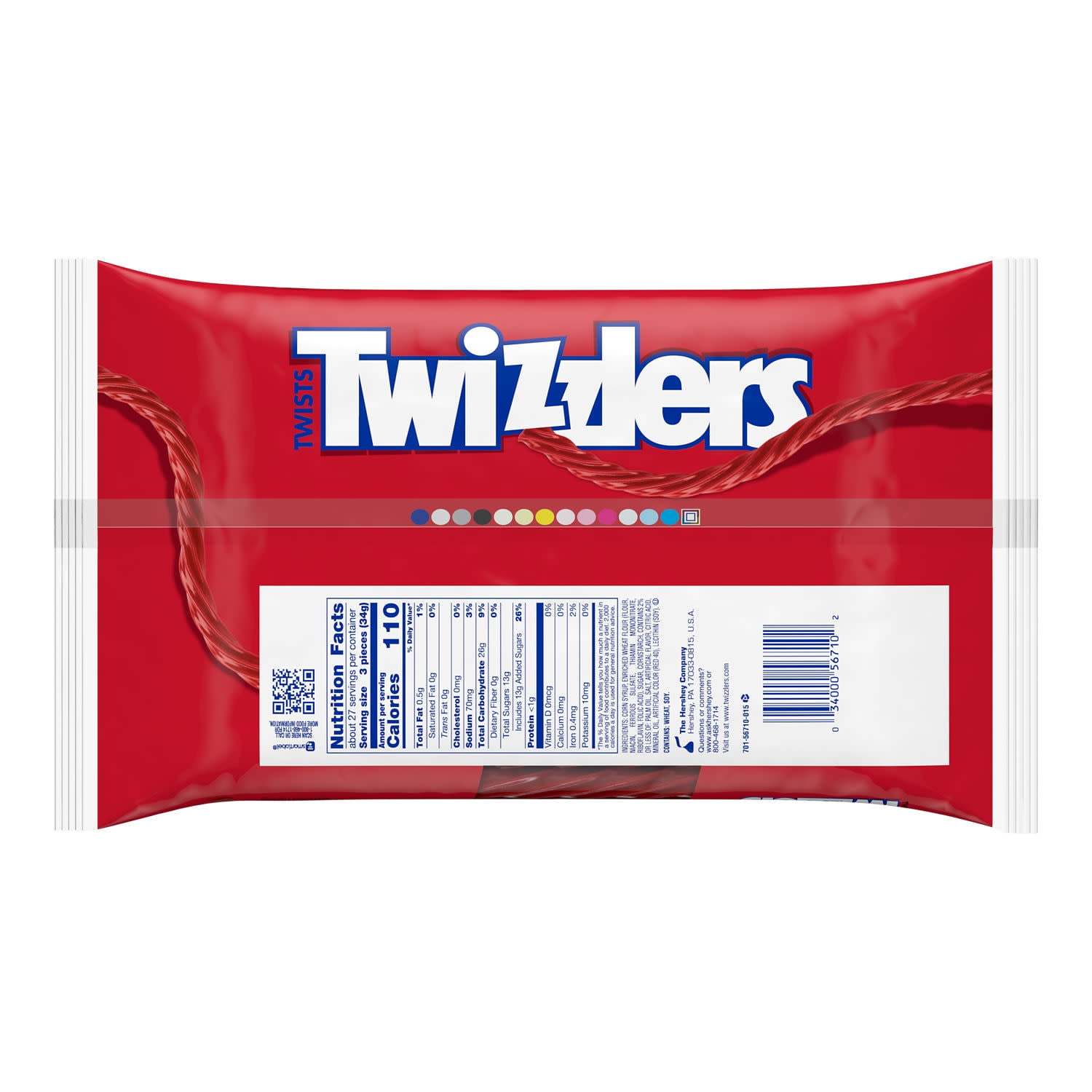 Twizzlers Twists Strawberry Flavored Licorice Style Low Fat Candy, Big Bag 32 oz (Pack of 4)