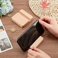 thumbnail image 3 of 2 Pcs Wooden Cell Phone Stands 3.14x3.14x0.78 Square Wood Mobile Phone Holders Universal Desktop Phone Stand Portable Mobile Tablet Holder for Supporting Phone in Office Home Raw Wood Color, 3 of 7