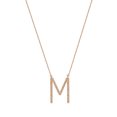 thumbnail image 4 of Imperial 1/20Ct TDW Diamond Alphabet M Pendant Necklace for Women in Pink Gold Plated Sterling Silver, 4 of 6