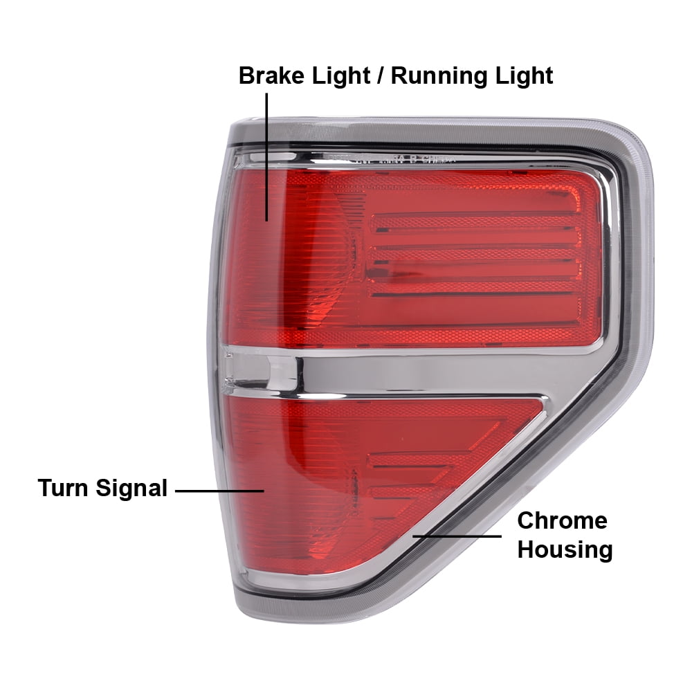 Rear Tail Lights Fit for 2009-2014 Ford F150 2/4 Door Brake Lamp Side Marker Lights