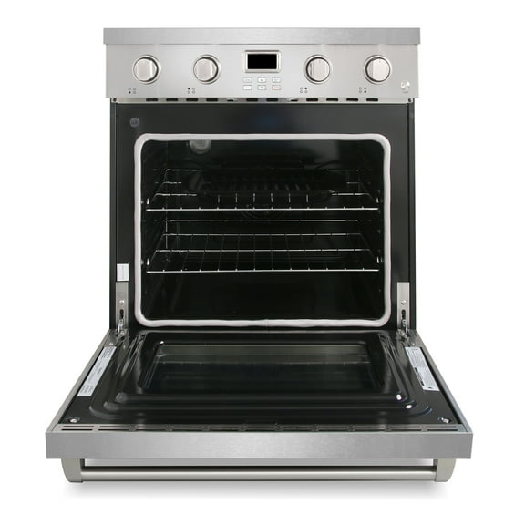 30 in. 4.8 cu. ft. Electric Range with 4-Burner Glass Cooktop and Convection Oven in Stainless Steel