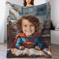 thumbnail image 4 of Kids Superhero Blanket Custom Blanket for Boys Personalized Super Hero Blanket with Photo and Name, 4 of 9