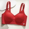 thumbnail image 3 of khonts,Women's Seamless Wireless Bras Push up Comfort Supportive Bralettes Soft Wireless V Neck Bra Red L, 3 of 3