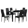 thumbnail image 6 of Ktaxon 6pcs  Dining Chairs Dining Set of 6 High PU Leather High Back ,Black, 6 of 6