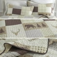 DDUOXIN Patchwork Plaid Queen Size Quilt 100 Cotton Farmhouse Cream/Brown/Gray Cabin Queen