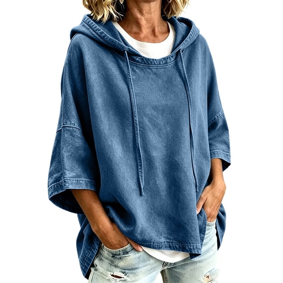 GaThRRgYP Waterproof Windbreaker Jacket Women Women'S Fall/Winter Solid-Color Hooded Mid-Length Sleeve Sports Sweatshirt