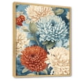thumbnail image 2 of Designart "Ivory And Azure Chrysanthemum Orchestra" Chrysanthemums Floater Framed Canvas Wall Art, 2 of 5