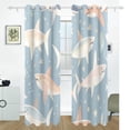 thumbnail image 2 of Fish Stars Leaves Black Out Curtains 72 Inch Length Curtains for Sliding Glass Doors Bedroom Living Room 2 Pack, 2 of 6