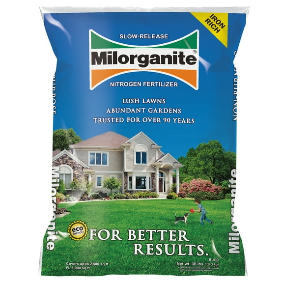 Milorganite Long Lasting All Purpose Lawn Food, 6-4-0 Fertilizer, 32 lbs