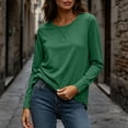 thumbnail image 5 of Otvok Women Loose Casual T‑Shirt, Crew Neck Long Sleeve Stitch‑Detail Pullover Tops, 5 of 7