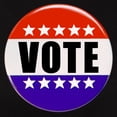 thumbnail image 3 of CafePress - Vote Button T Shirt - Women's Traditional Fit Dark T-Shirt, 3 of 4