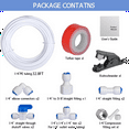 thumbnail image 2 of 32.8ft Refrigerator Water Line Kit ,1/4inch OD Water Line Kit for Fridge Icemaker Reverse Osmosis System Water Filter plastic White, 2 of 6