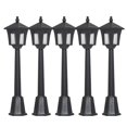 thumbnail image 1 of Hbdhejl Lot de 5 Mini Lampes de Rue Miniatures Modèle de Chemin de Fer Lampe de Poteau Noire Lampe de Canal Extérieur pour Décoration de Maison de Poupée Accessoires d'Éclairage de Jardin Féerique, 1 of 9