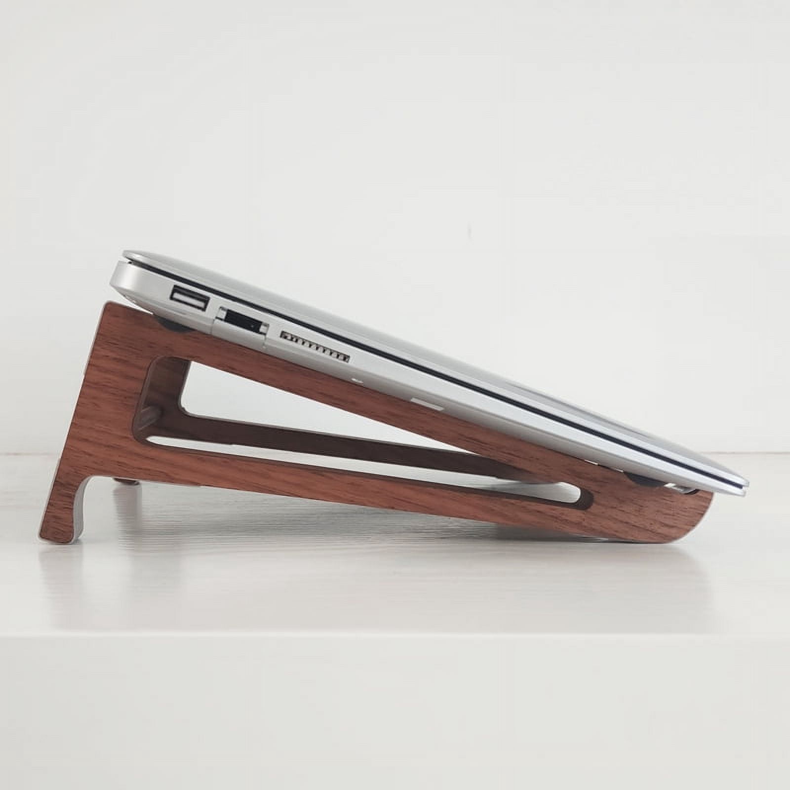 Laptop Stand Wood, Wooden Cooling Computer Holder, Notebooks Desktop Mount for MacBook and Laptops under 17.4 inches