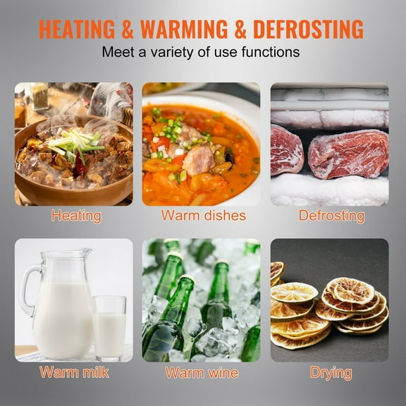 KFFKFF Electric Food Buffet Server 100W Glass Warming Tray 16.5" x 11"