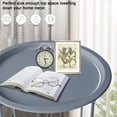 thumbnail image 5 of Folding Tray Metal Side Table Round End Table, Blue Sofa Small Accent Fold-able Table, Round End Table Tray, Next to Sofa Table, Snack Table for Living Room and Bed Room, 5 of 5