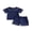 Blue, variant on Loicainy Baby Toddler Boy Summer Clothes Set 6 12 18 24 Months 2T 3T 4T Short Sleeve Doll Collar Tops Elastic Shorts Outfits
