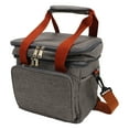 thumbnail image 4 of Bolsa térmica de doble capa de 10 l, plegable, de tela Oxford PEVA, a prueba de fugas, con correa ajustable para el hombro, ideal para viajes, picnics y acampadas, color gris., 4 of 14