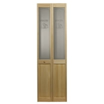 Pinecroft 746 Half Glass Pantry Unfinished Pine Bifold Door 30" x 80"