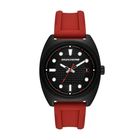 Skechers Men's Hanover Three-Hand Date, Black Alloy Watch