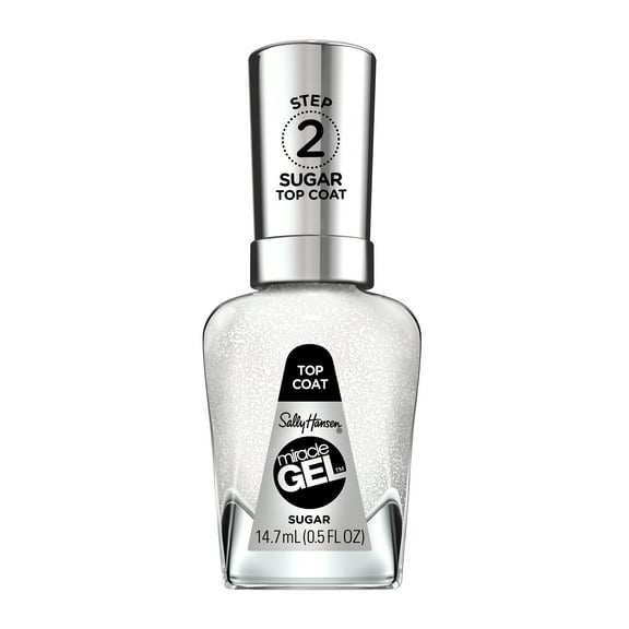Sally Hansen Miracle Gel Top Coat, Sugar Top Coat, 0.50 fl oz, No UV Lamp Needed