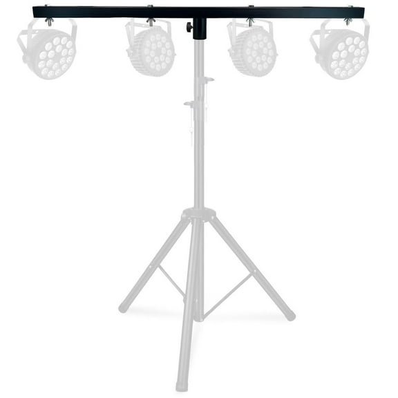 Heavy-Duty Metal DJ Lighting T Bar - 35-Inch Crossbar with 66 lbs Capacity, 4 Mounting Positions, Universal Tripod/Truss Compatibility