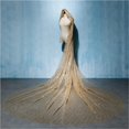 thumbnail image 2 of Elegant Long Tail Gold Sparkling Bridal Veil for Newlyweds - Perfect Church Headpiece, 2 of 5