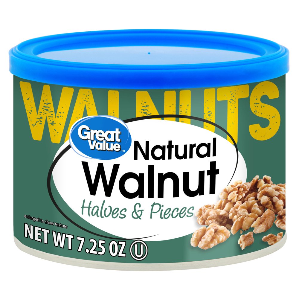 Great Value Natural Walnut Halves & Pieces, 7.25 Oz