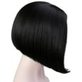 thumbnail image 2 of Onedor 11" Short Straight Middle Part Synthetic Heat Resistant Bob Wigs, Full Head Hair Wigs for Women, Girls (1B - Off Black), 2 of 5