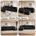 thumbnail image 6 of Ovios Oversized Modular Sectional Sofa Couch 130.7 Inch 5 Seater L Shaped Sofa with Ottoman Modern Deep Seat Cloud Corduroy Couches for Living Room,Office, Black, 6 of 9