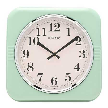 Hometime Square Retro Sage Metal Wall Clock 30cm