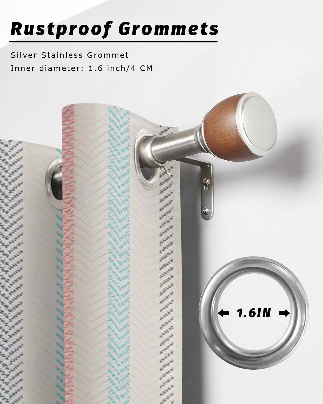 Pink Blue Gray Outdoor Curtains for Patio, Beige Vintage Simple Abstract Stripes Privacy Drapes Grommet Waterproof Outside Curtains for Porch/Cabana/Balcony 54"x 108", 1 Panel